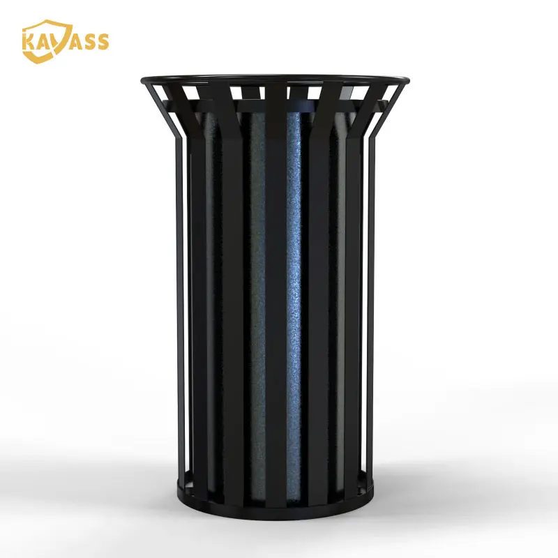 OEM KAVASS Vertical-Slat Outdoor Bin 120L Capacity | Galvanized Steel, Powder Coated | China Suppliers & Factory Manufacturer, Supplier