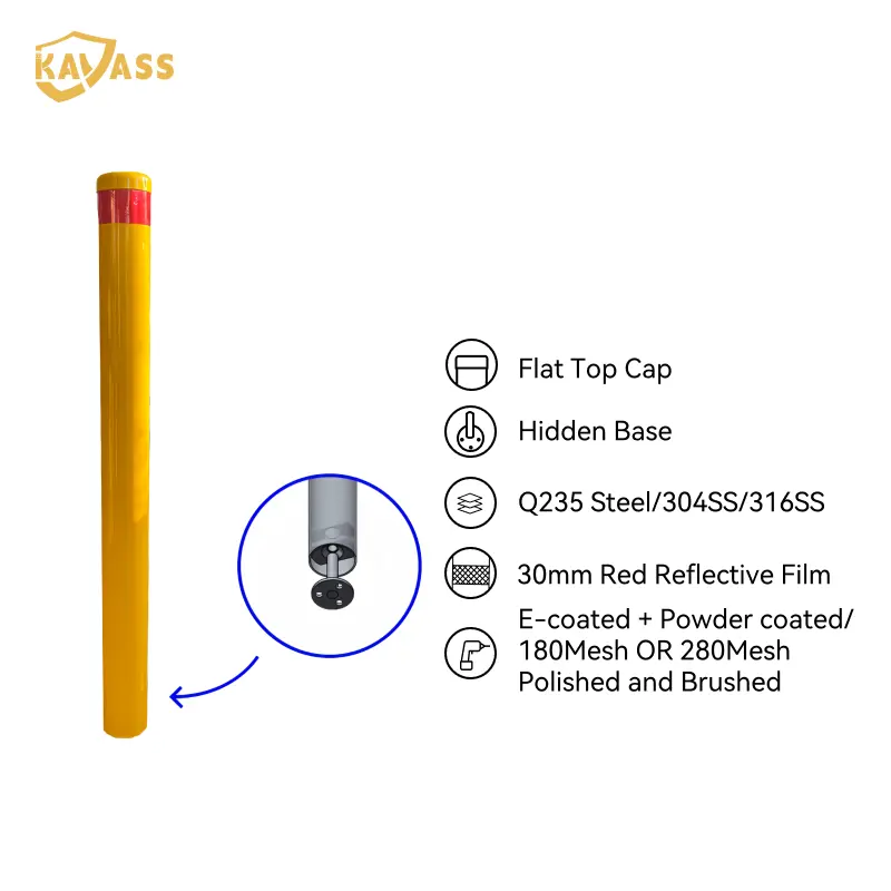 Custom KAVASS Hidden Base Fixed Bollard – Carbon Steel / Stainless Steel, OEM & ODM Supported Suppliers, Factories