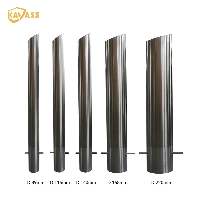 China KAVASS In-Ground Stainless Steel Bollard – Beveled Top | 304/316 SS Manufacturers, Factory