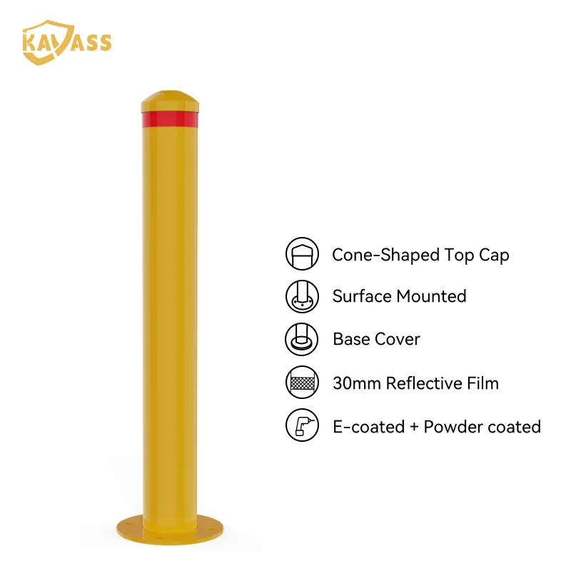 ODM KAVASS China Factory Carbon Steel Yellow Surface Mount Bollard - Durable Suppliers for Commercial Protection Manufacturer, Factory