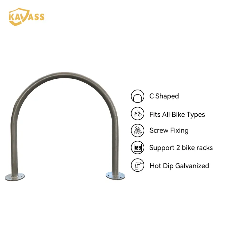 C-Shaped Hoop Bike Rack Galvanized