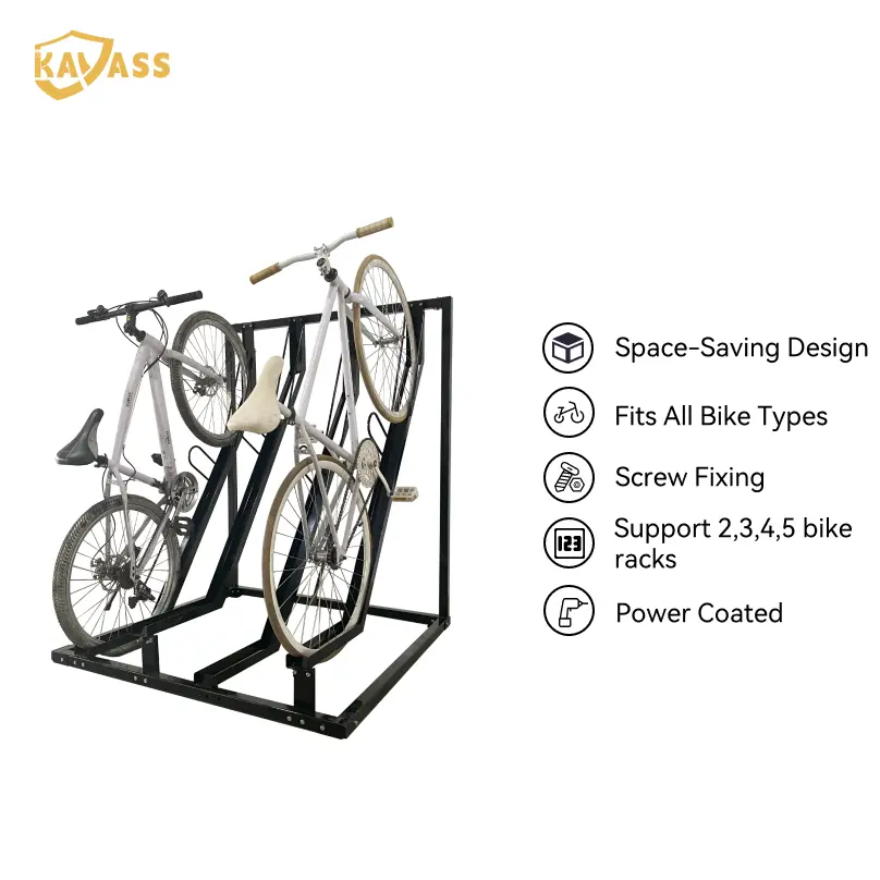 ODM KAVASS Semi-Vertical Bike Rack - Durable Powder Coated Storage | China Suppliers & Factory for Efficient Bike Solutions Manufacturer, Products