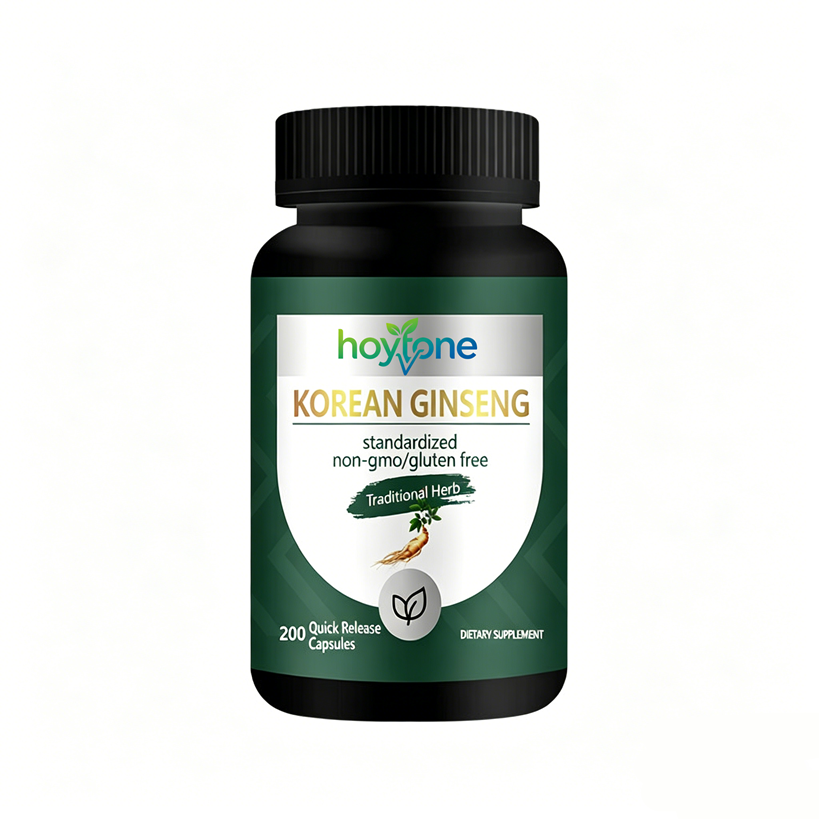 OEM Custom Korean Ginseng Capsules 2000mg Standardized Panax Ginseng Extract for Energy Vitality Immunity Support Supplement