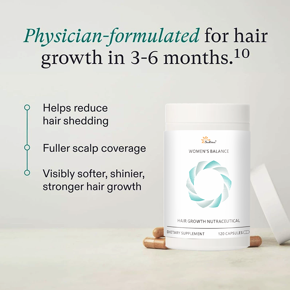 OEM/ODM Adult Women's Balance Hair Growth Nutraceutical Capsules Supporting Hair Growth Reducing Hair Loss 120 Capsules Per