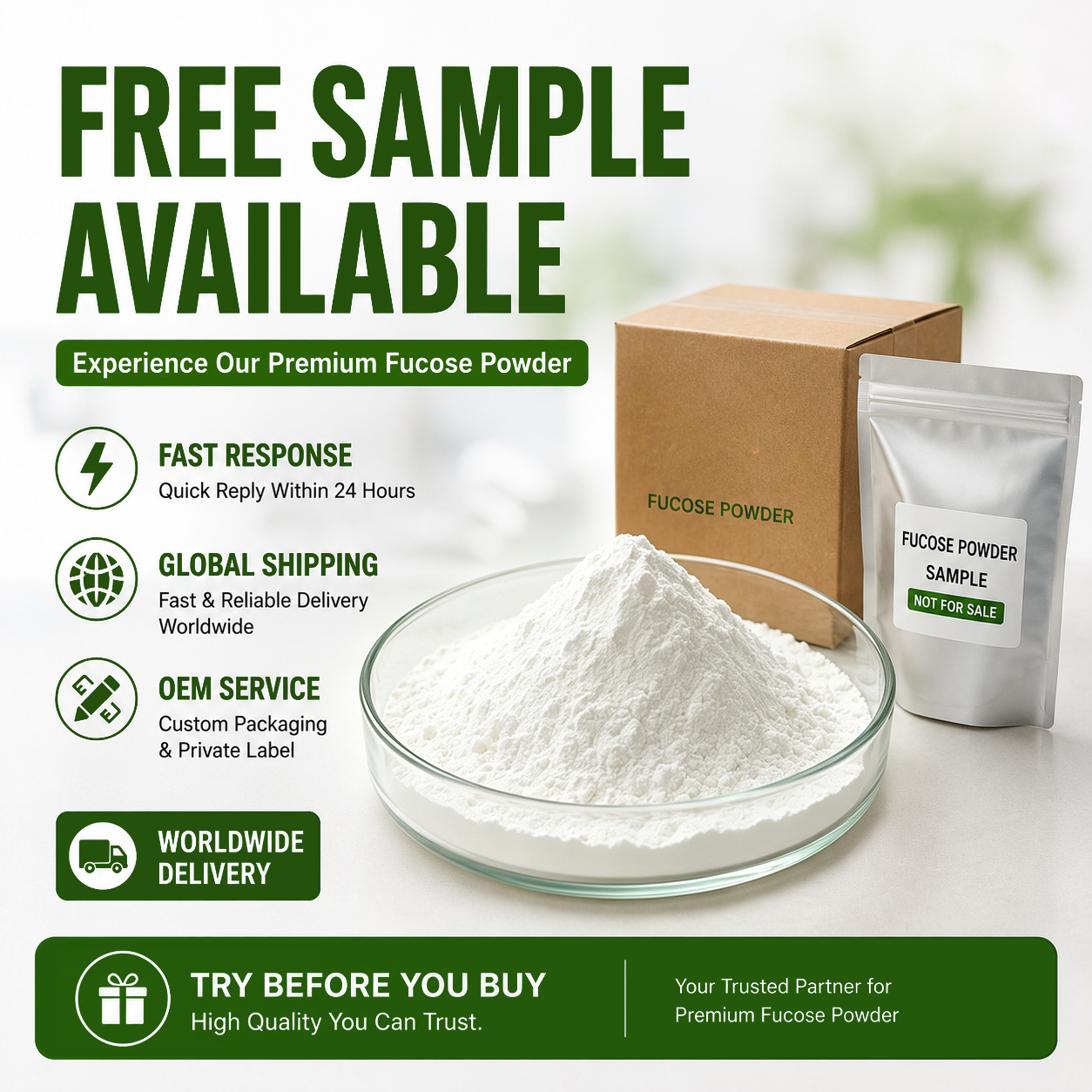 Cosmetic Grade L-Fucose Powder Skin Moisturizing Anti-Aging Ingredient For Biochemistry Research