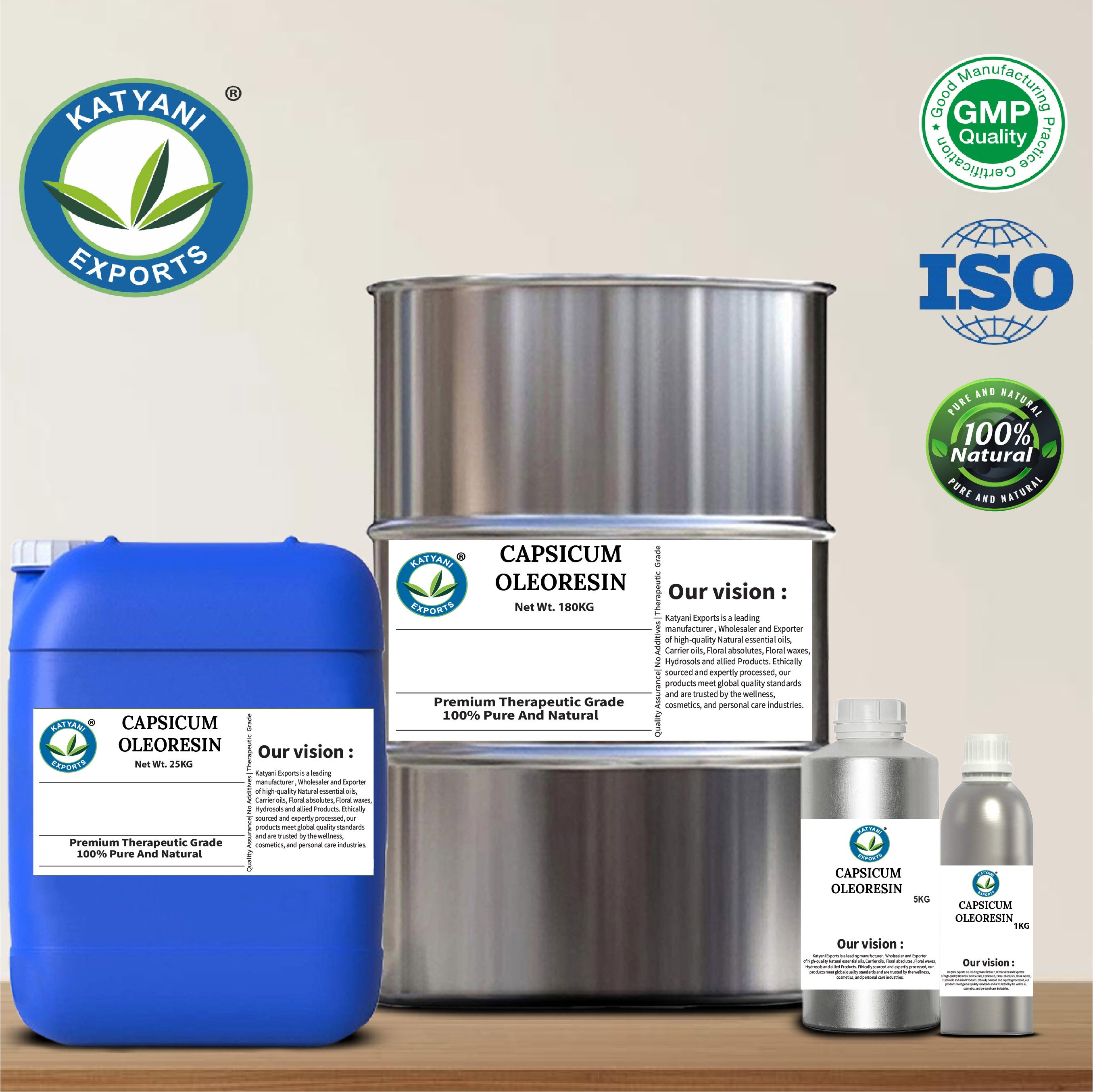 Herbal Extract Capsicum Oleoresin (Capsicum Annuum) Spice Oleoresin - For Aromatherapy &amp; Therapeutic Massage - Katyani Exports
