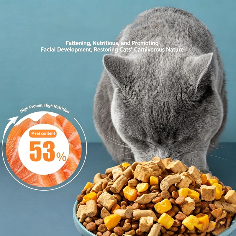 High Meat Nutritious Cat Food Eat Meat To Grow Muscle Freeze-Dried Dual Mix Weight Gain &amp; Round Face For Kitten &amp; Adult Cat