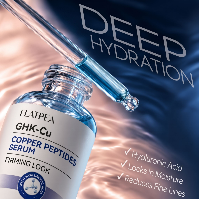 Ghk-cu Copper Peptide Serum Face Neck Tightening Facial Serum Hyaluronic Acid Serum Blue Copper Peptide Serum For Skin Care
