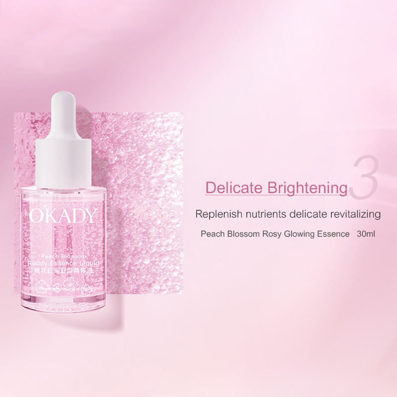 Customize Logo Peach Blossom Rosy Glowing Lightening Skincare Anti Wrinkle Whitening Nicotinamide Skin Care Set
