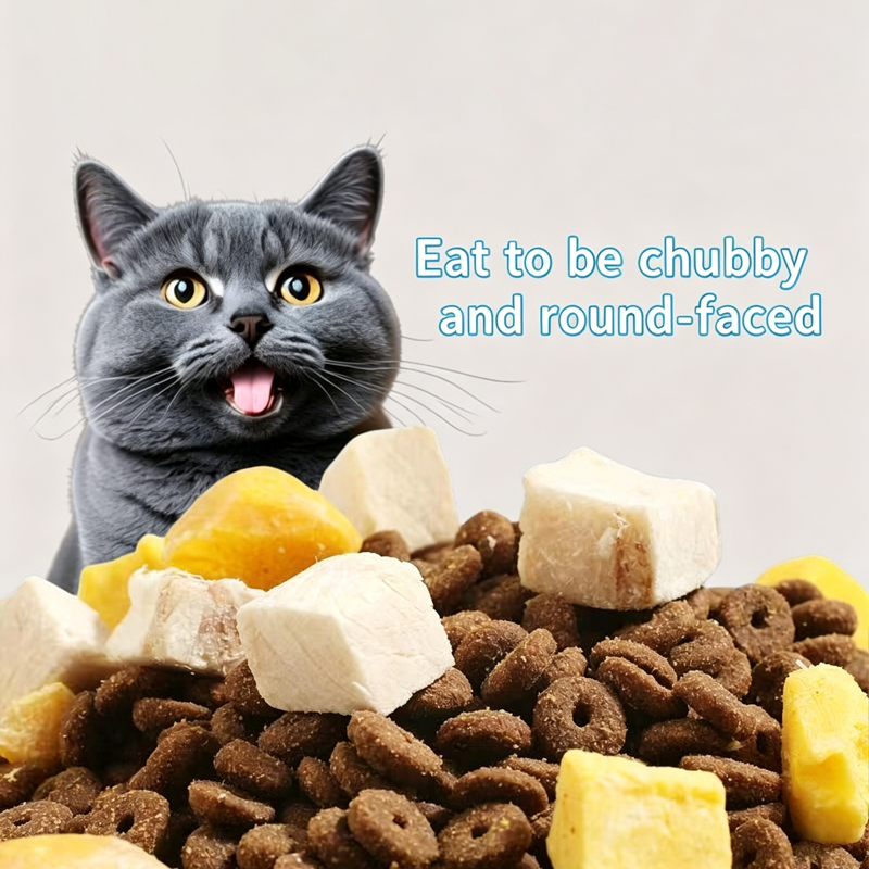 High Meat Nutritious Cat Food Eat Meat To Grow Muscle Freeze-Dried Dual Mix Weight Gain &amp; Round Face For Kitten &amp; Adult Cat