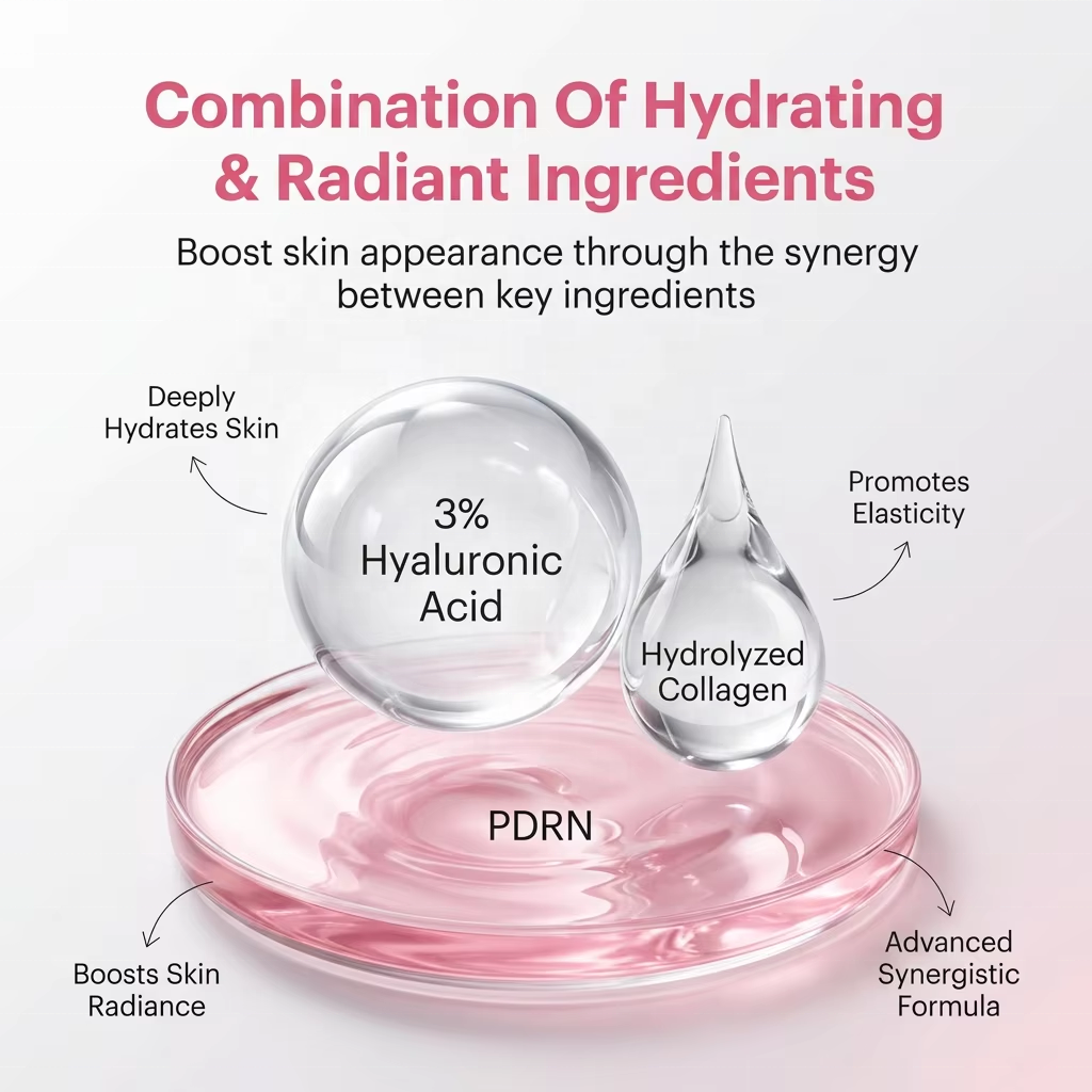 Custom Private Label PDRN Collagen Microcapsule Facial Serum Niacinamide Hydrating Firming Korean Skincare