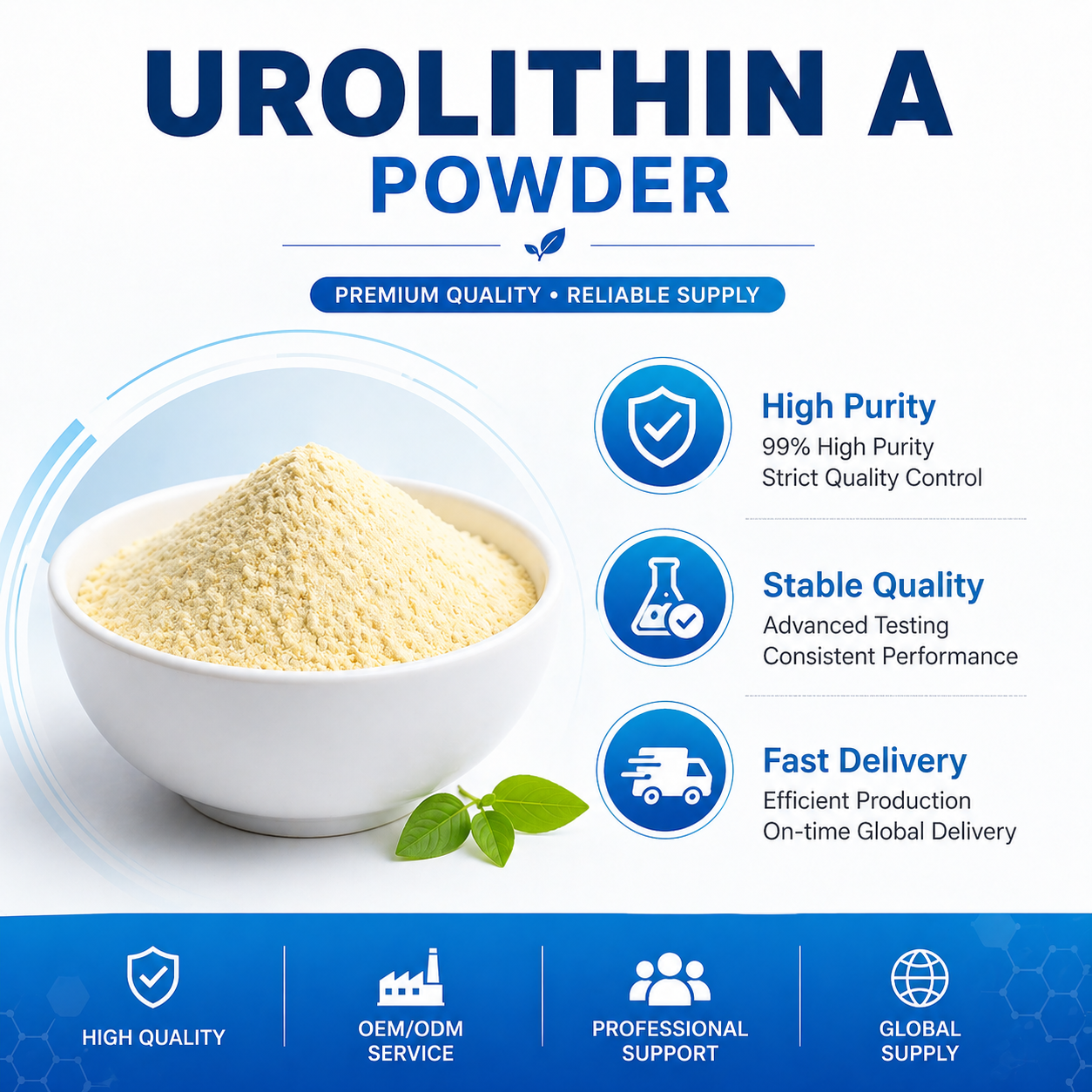 Bulk Urolithin a Powder 98% CAS 1143 70 0 OEM ODM Private Label Anti Aging Nutraceutical Ingredient China Factory Supply