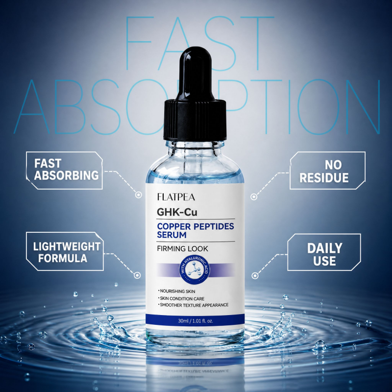 Ghk-cu Copper Peptide Serum Face Neck Tightening Facial Serum Hyaluronic Acid Serum Blue Copper Peptide Serum For Skin Care