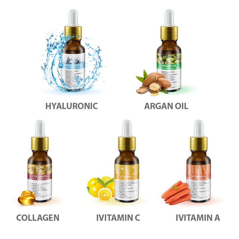 Multi Vitamin A C E &amp; Collagen Booster Anti-Aging Concentrate Serum Set - Hydrating, Brightening, Firming Facial Skin Care Set