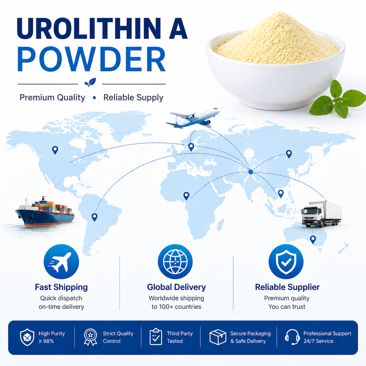 Bulk Urolithin a Powder 98% CAS 1143 70 0 OEM ODM Private Label Anti Aging Nutraceutical Ingredient China Factory Supply
