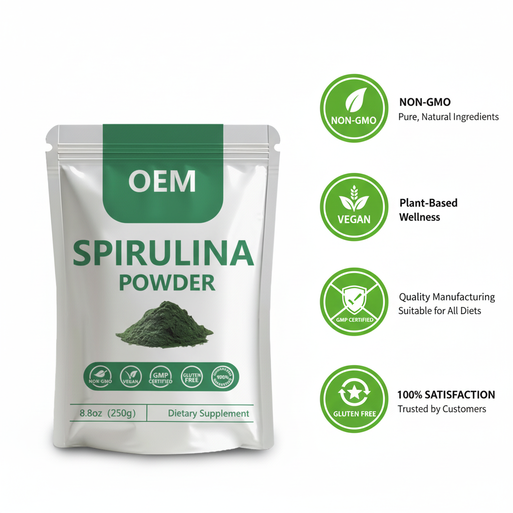 Wholesale Bulk 100% Pure Natural Spirulina Powder Natural Green Algae Supplement Herbal Supplement Green Spirulina Powder