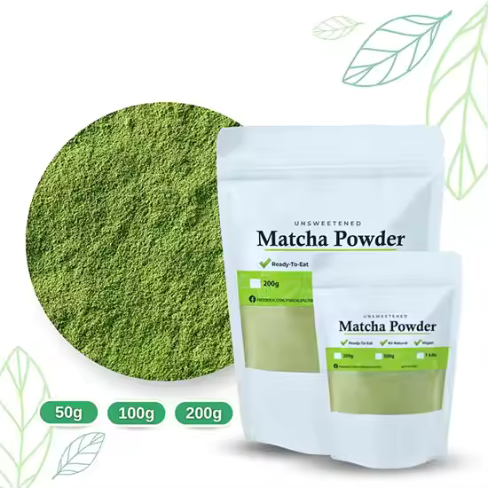 Free Sample 100% Organic Matcha Green Tea Leaf Powder Health Food Grade Spray Dried Drum Packaging Food Supplement
