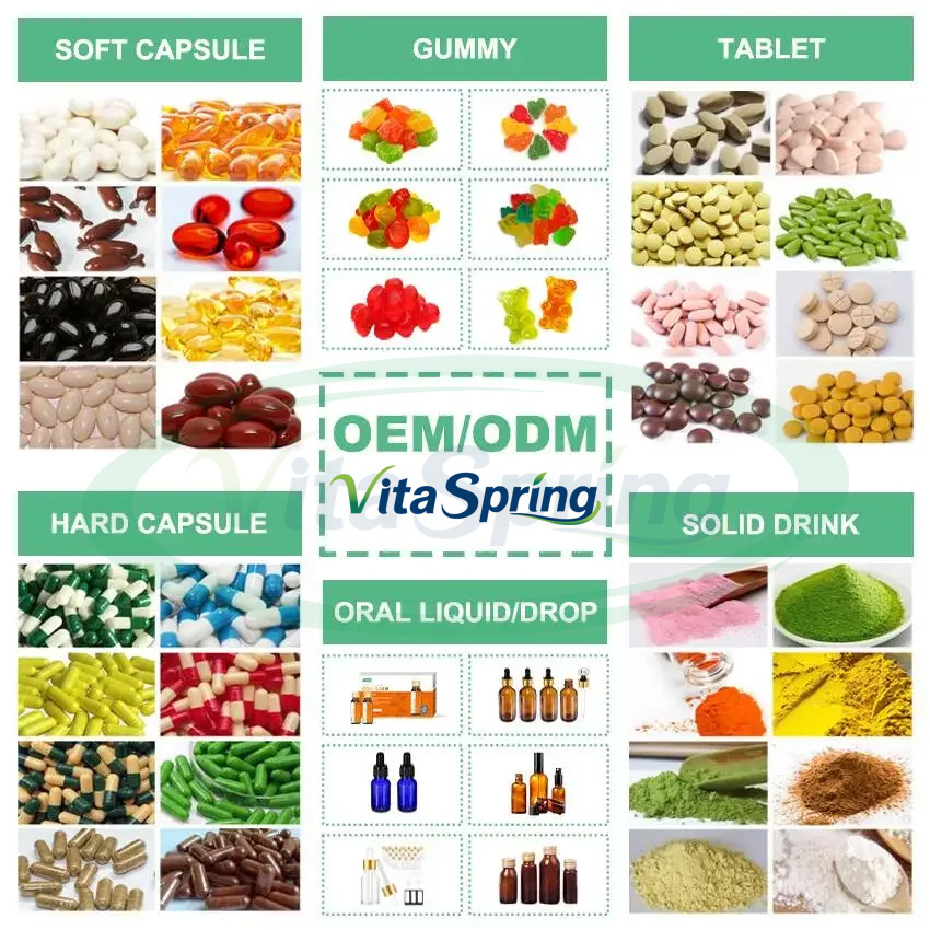 VitaSpring Vitamin Omega 3 Softgel OEM Herbal Supplement 500mg 1000mg Halal Bulk Cod Liver Oil Capsules