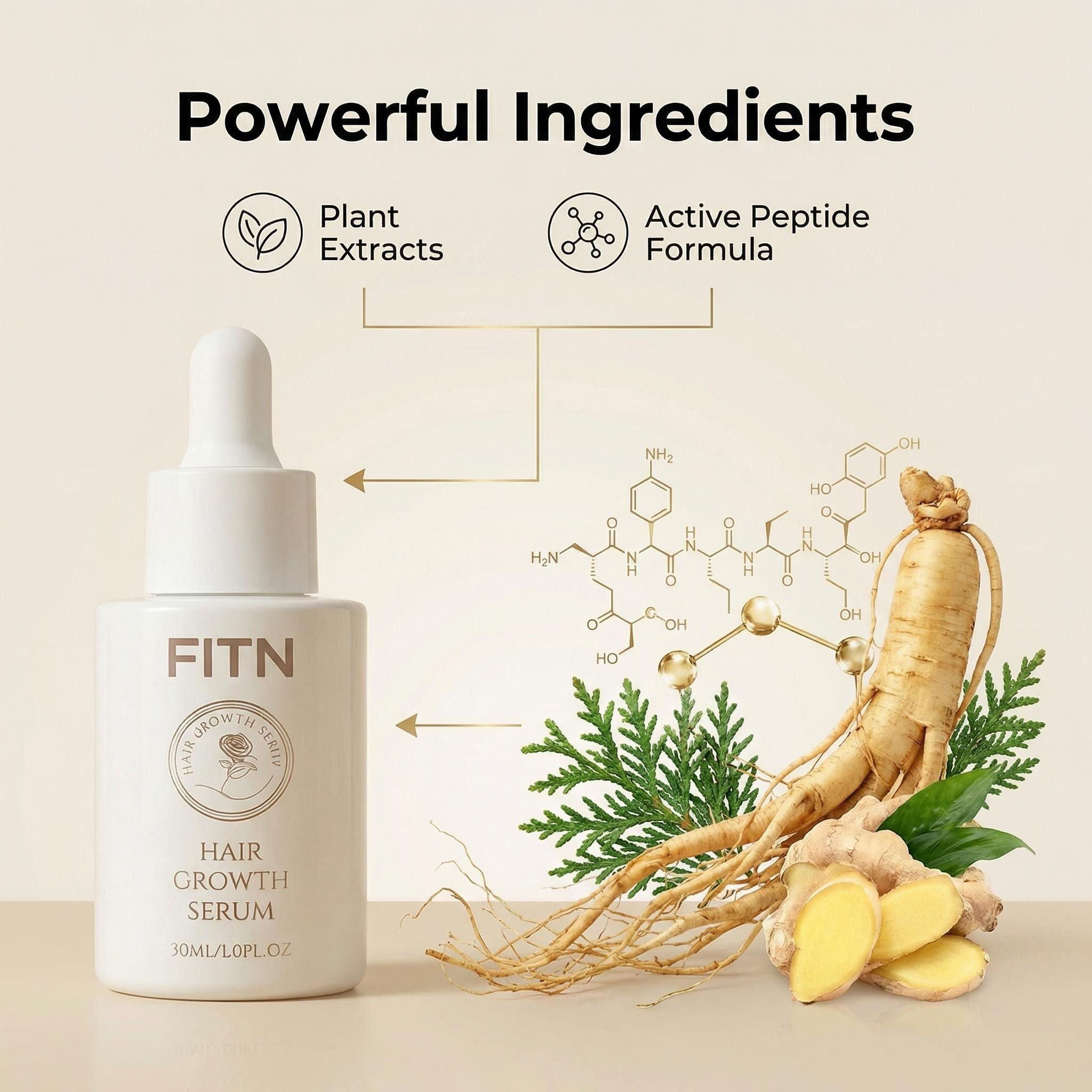 Natural Peptide Hair Growth Serum With 95% Botanical Extracts Activates Follicles Private Label Wholesale Custom Made Available