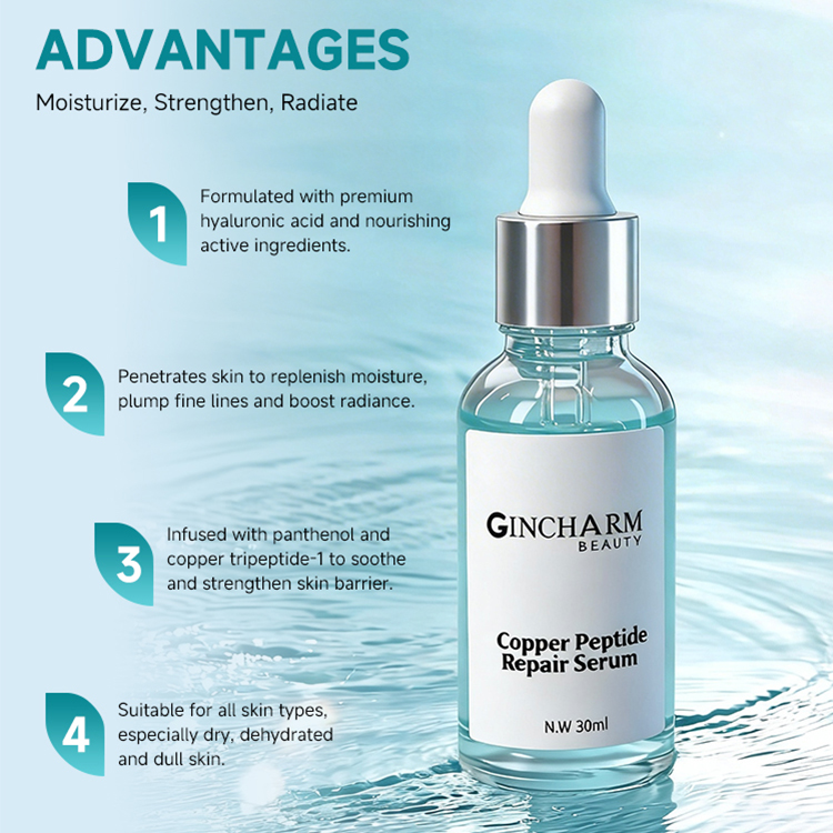 Private Label Hyaluronic Acid Serum for Face Vitamin C Liquid with Anti-Aging and Whitening Benefits