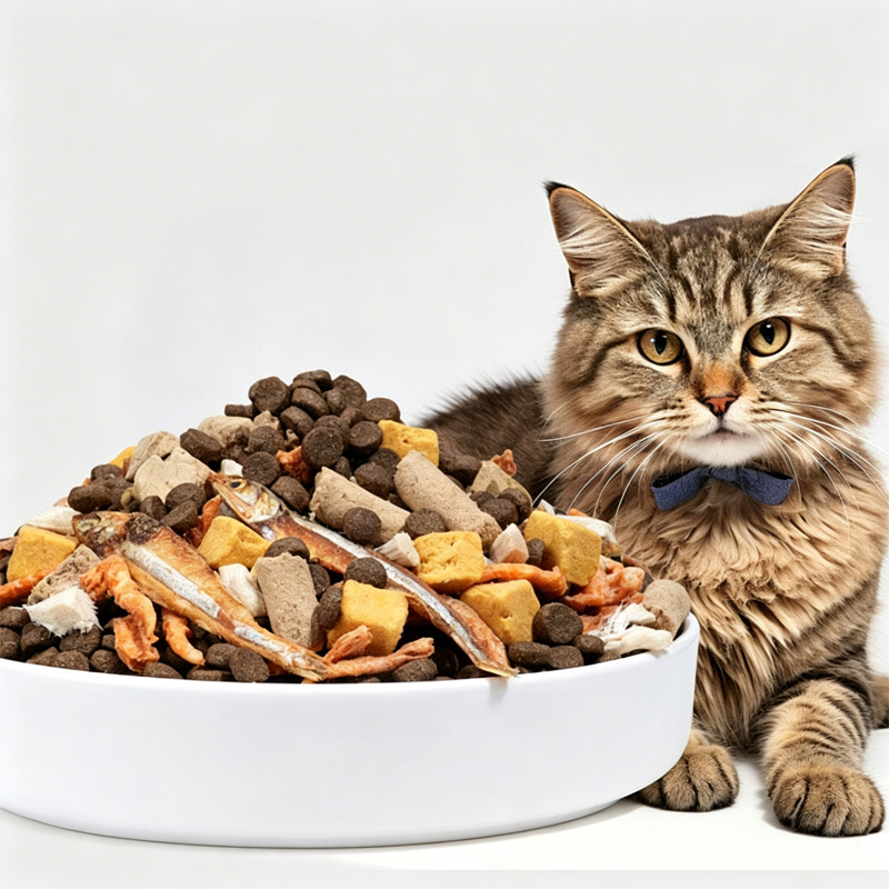 High Meat Nutritious Cat Food Eat Meat To Grow Muscle Freeze-Dried Dual Mix Weight Gain &amp; Round Face For Kitten &amp; Adult Cat