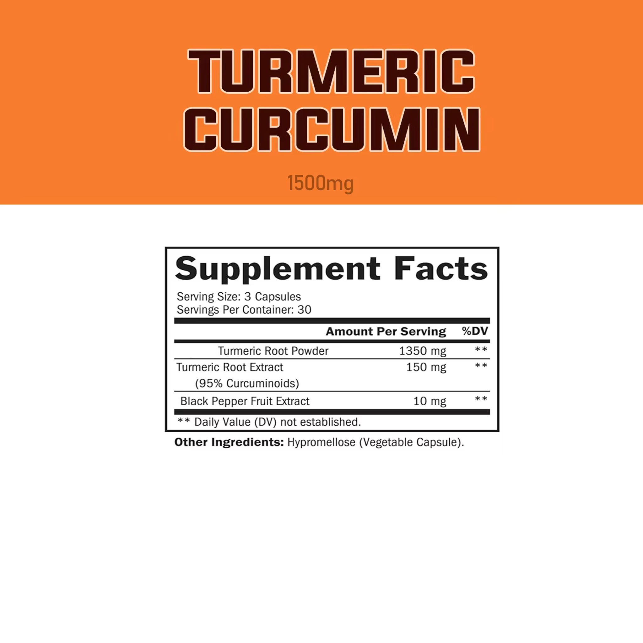 OEM Private Label Turmeric with Black Pepper Extract Herbal Supplement Non GMO Tumeric Capsules for Joint Support