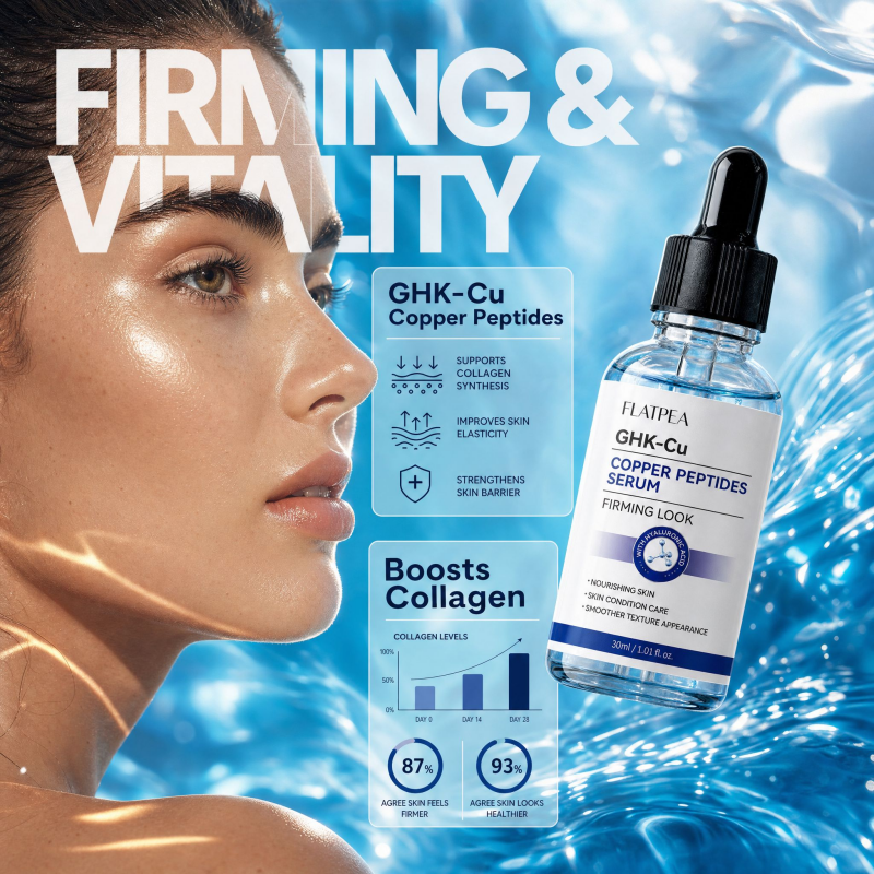 Ghk-cu Copper Peptide Serum Face Neck Tightening Facial Serum Hyaluronic Acid Serum Blue Copper Peptide Serum For Skin Care