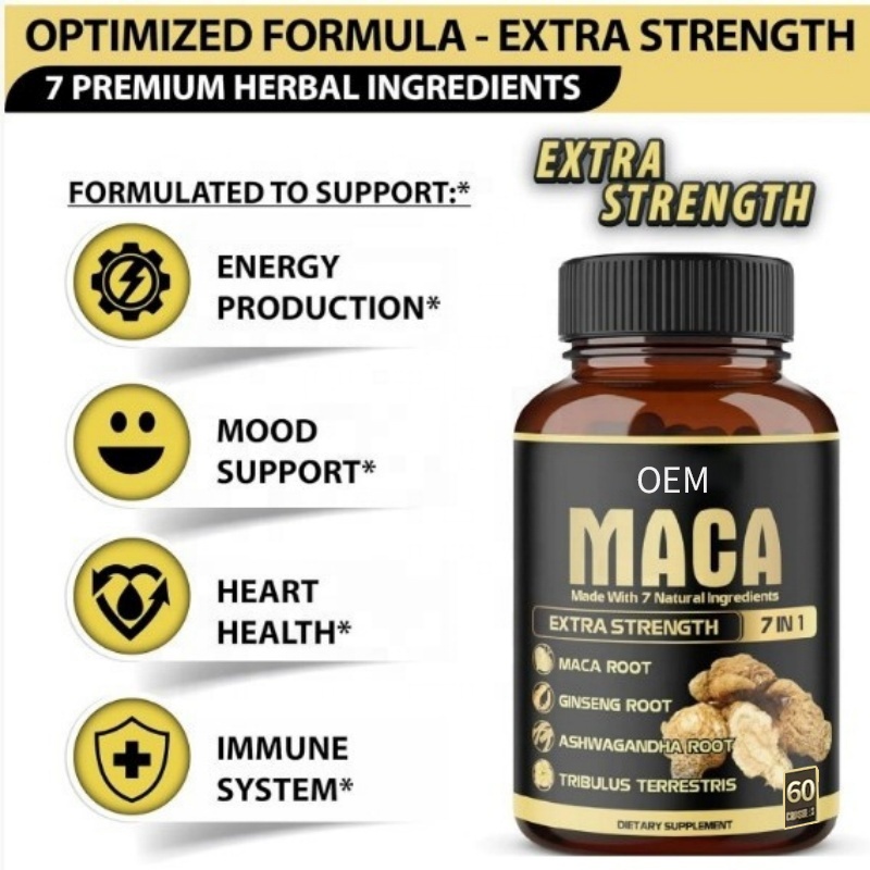 Bulk Order Maca Supplements for Men - Natural Blend with Maca Ginseng Ashwagandha Energy Support OEM ODM