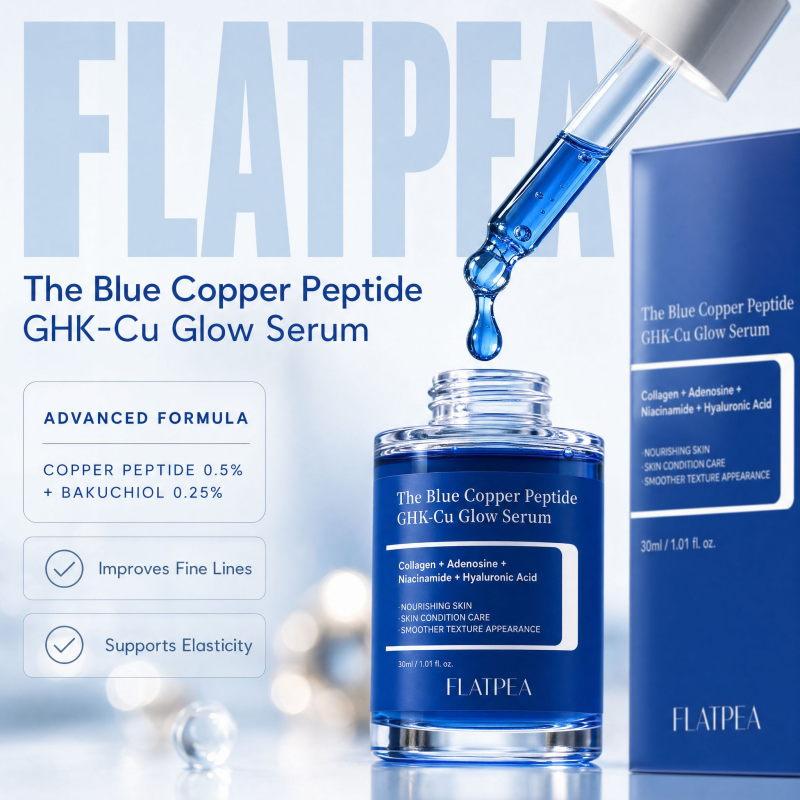 OEM ODM Private Label Blue Copper Peptide Multi Peptide Fine Line Smoothing Firming Hydrating Anti Wrinkle GHK-CU Face Serum