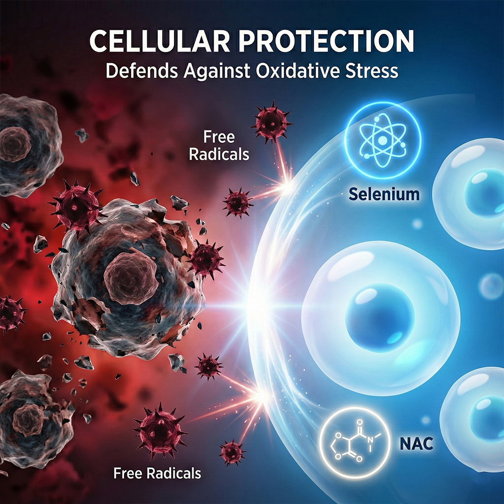 Selenium NAC Supplement, Antioxidant &amp; Immune Regulation, Plant-derived Excipients,Liver Care
