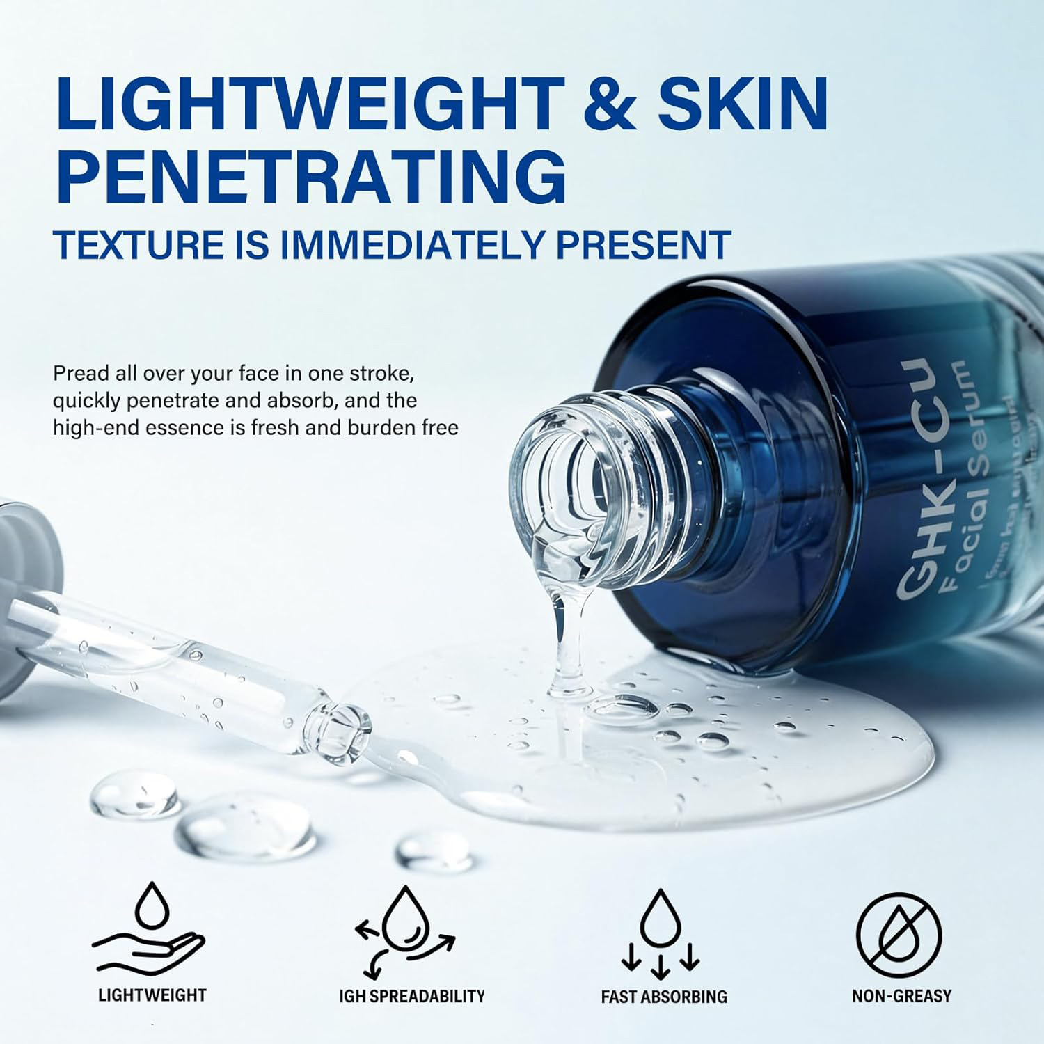 Skin Repairing, Hydrating, Anti-Wrinkle, Firming, Collagen Enhancing, Copper Peptide Anti-Aging GHK-Cu Peptide Facial Essence