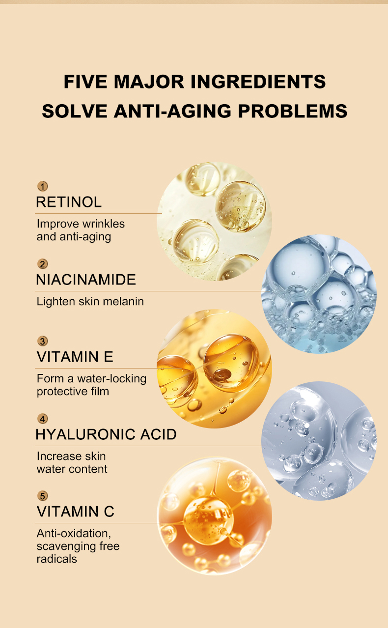 Private Label Custom OEM Astaxanthin Retinol Anti Wrinkle Firming Moisturizing 4 Pieces Skin Care Set for Women Beauty Wholesale