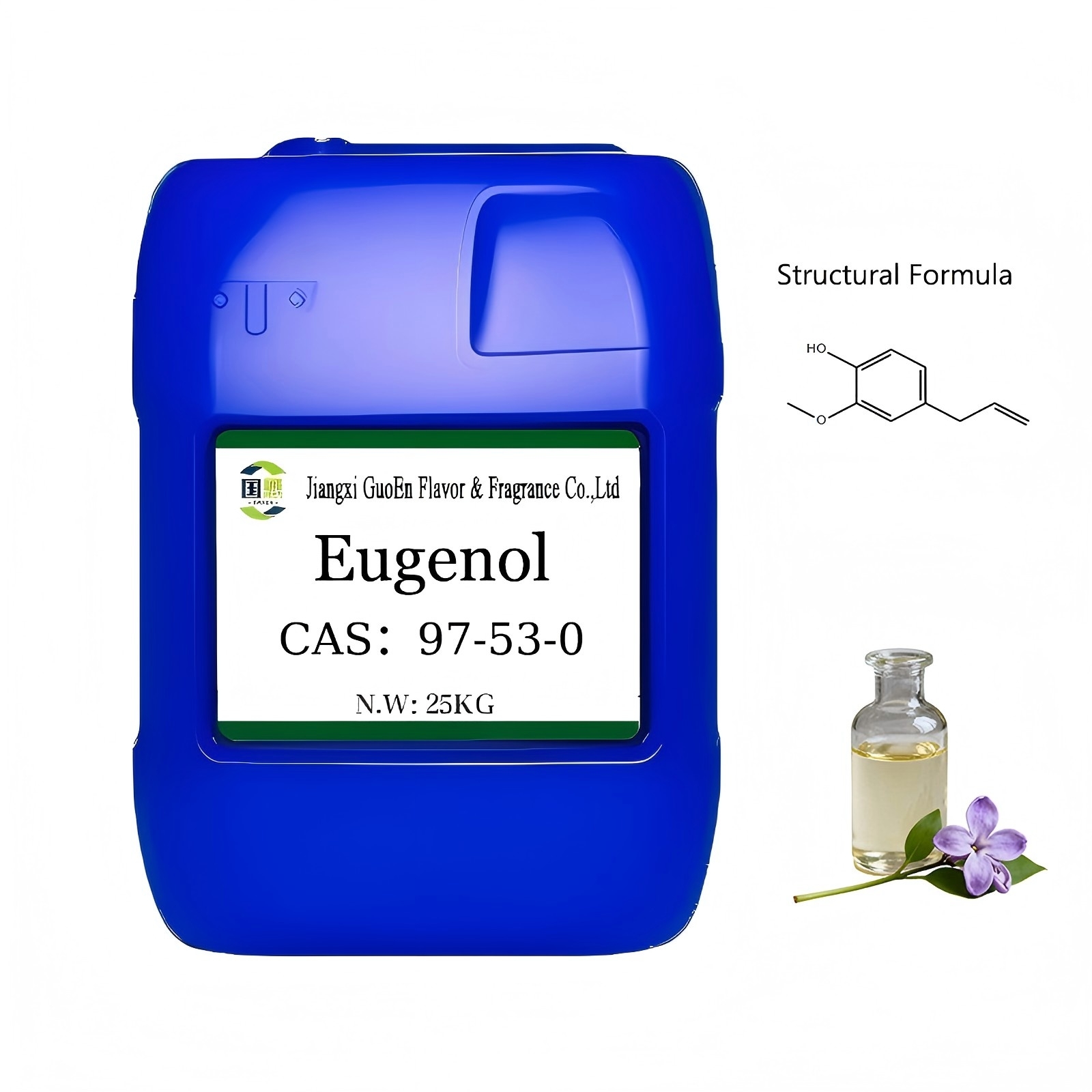 Natural Plant-derived Food-grade Eugenol with 99% Content, CAS 97-53-0 for Use in Food Additives and Cosmetics