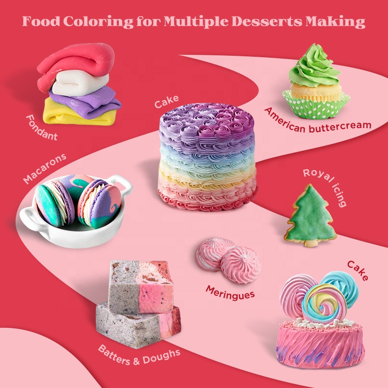 40 Colors Food Grade Water Based High Stability Liquid Food Coloring Natural Food Color for Cakes Additives