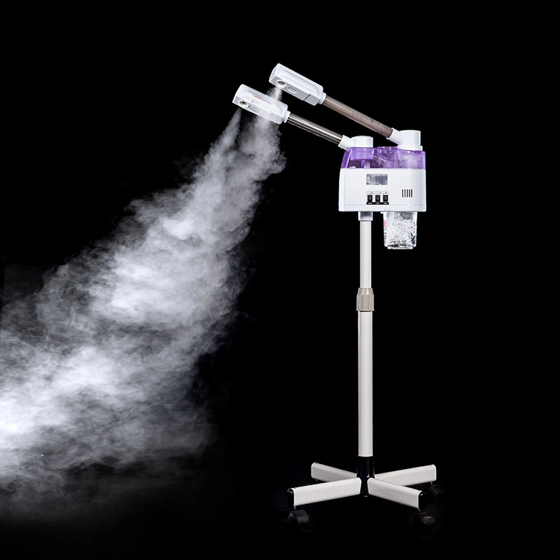 2025 2 in 1 Nano Ionic Facial Steamer Hot Ozone Steam Cold Mist for Deep Cleansing Professional Spa Stand for Beauty Salon Use