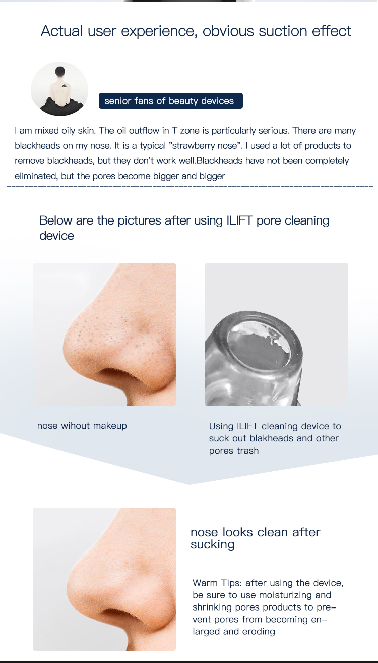 Facial Blackhead Removal Tool Vacuum Device for Acne Treatment Nose Head Application