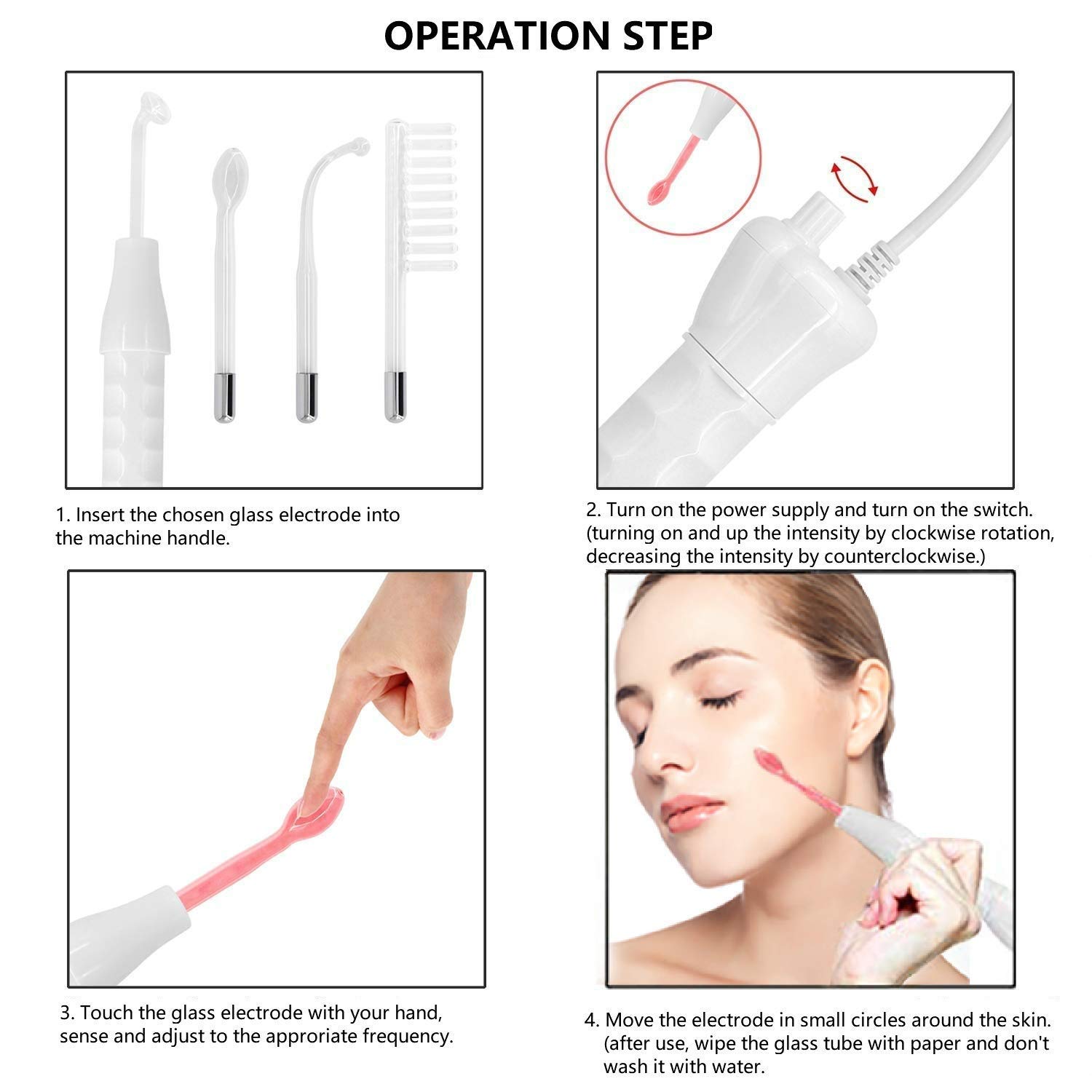 Professional Portable Handheld Acne Treatment Facial Lift Skin Tightening High Frequency Skin Therapy Machine Skin Therapy Wand