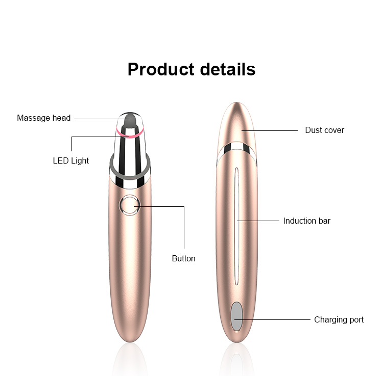 Popular Rechargeable Beauty Care Electric Eye Massager Wand Device Wrinkle Remover Pen For Skin Care