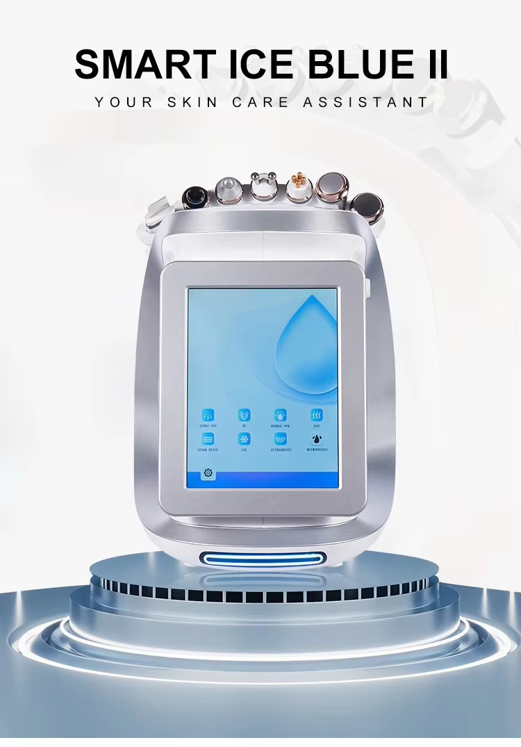 ABS Desktop Diamond Dermabrasion Machine Smart Ice Blue II Water Hydra Oxygen Skin Analysis Easy Portability