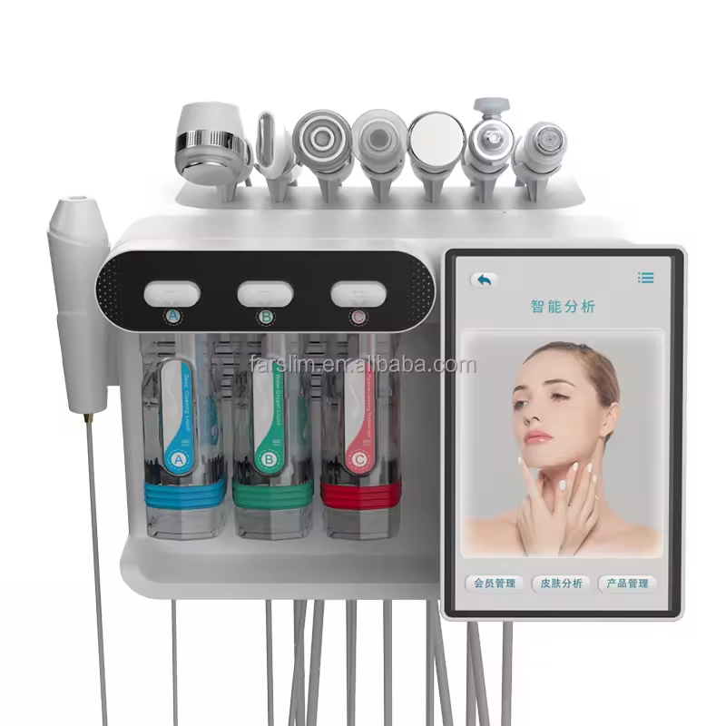 Desktop Oxygen Hydra Bipolar Thermal Wave Skin Rejuvenation Microdermabrasion Deep Cleaning &amp; Lifting Beauty Tool For Massager