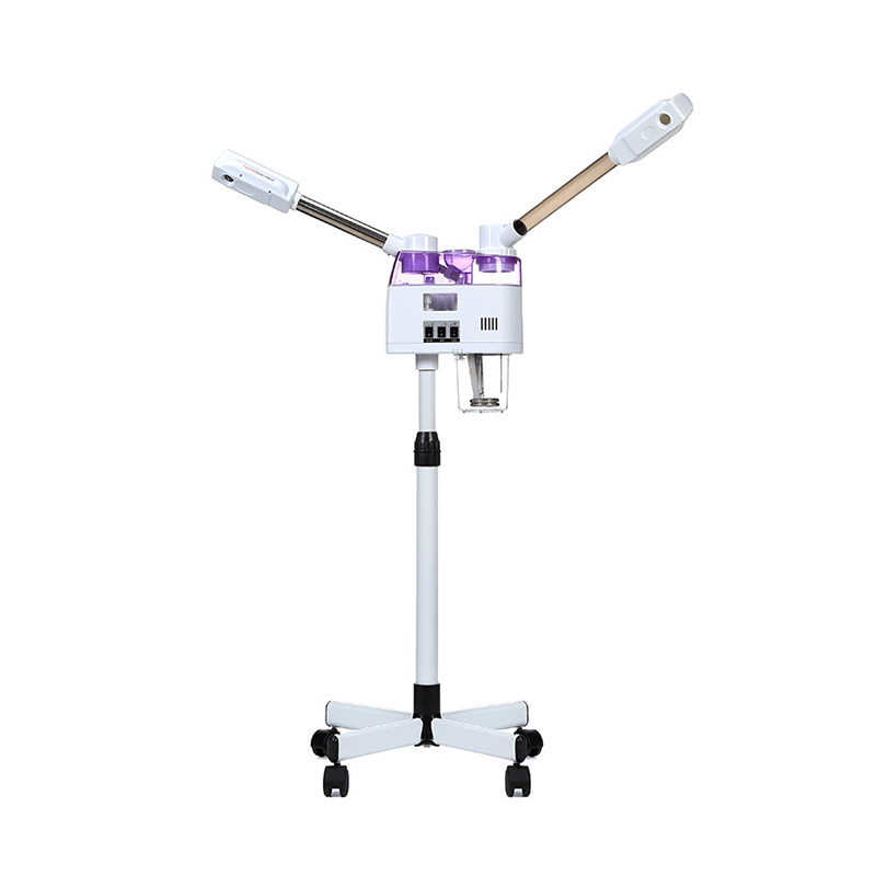 2025 2 in 1 Nano Ionic Facial Steamer Hot Ozone Steam Cold Mist for Deep Cleansing Professional Spa Stand for Beauty Salon Use