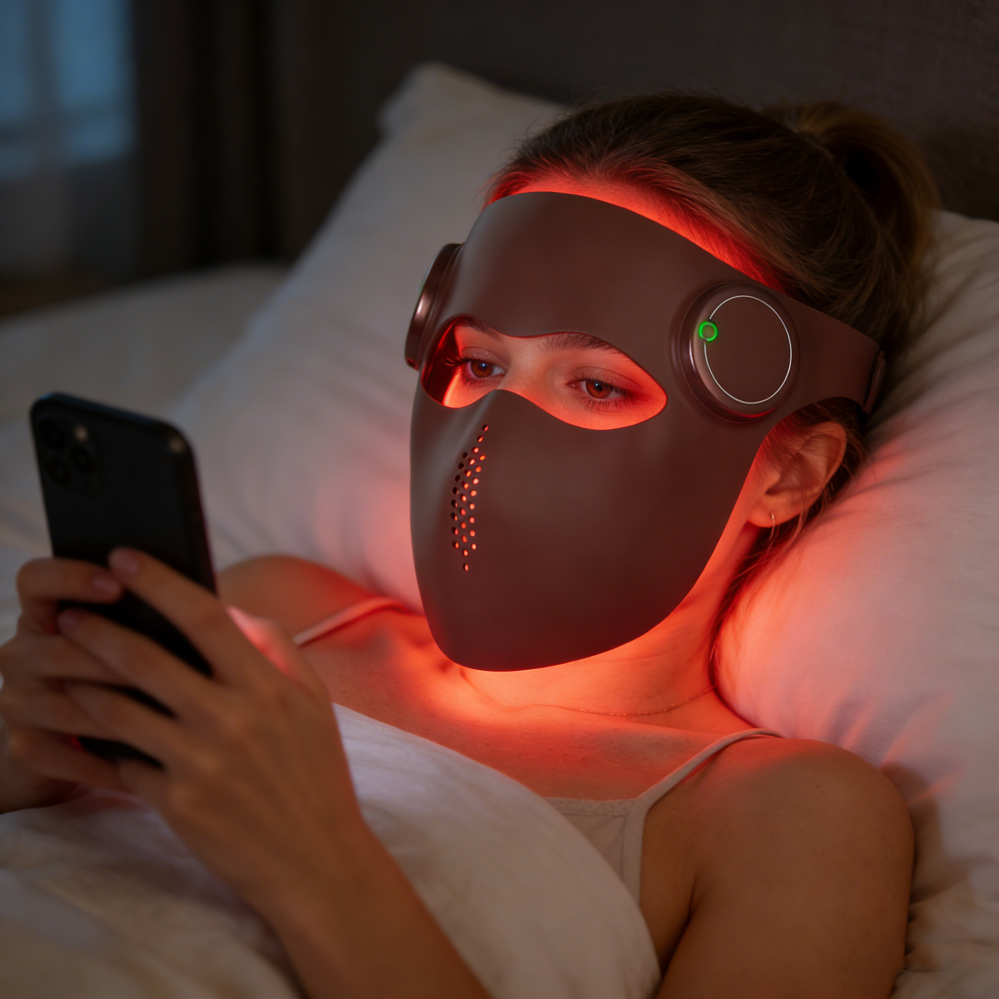 3D Silicone Red Light Therapy Mask 630nm 850nm Wavelengths Wireless &amp; Rechargeable Led Facial Mask for Salon &amp; Home Skin Care