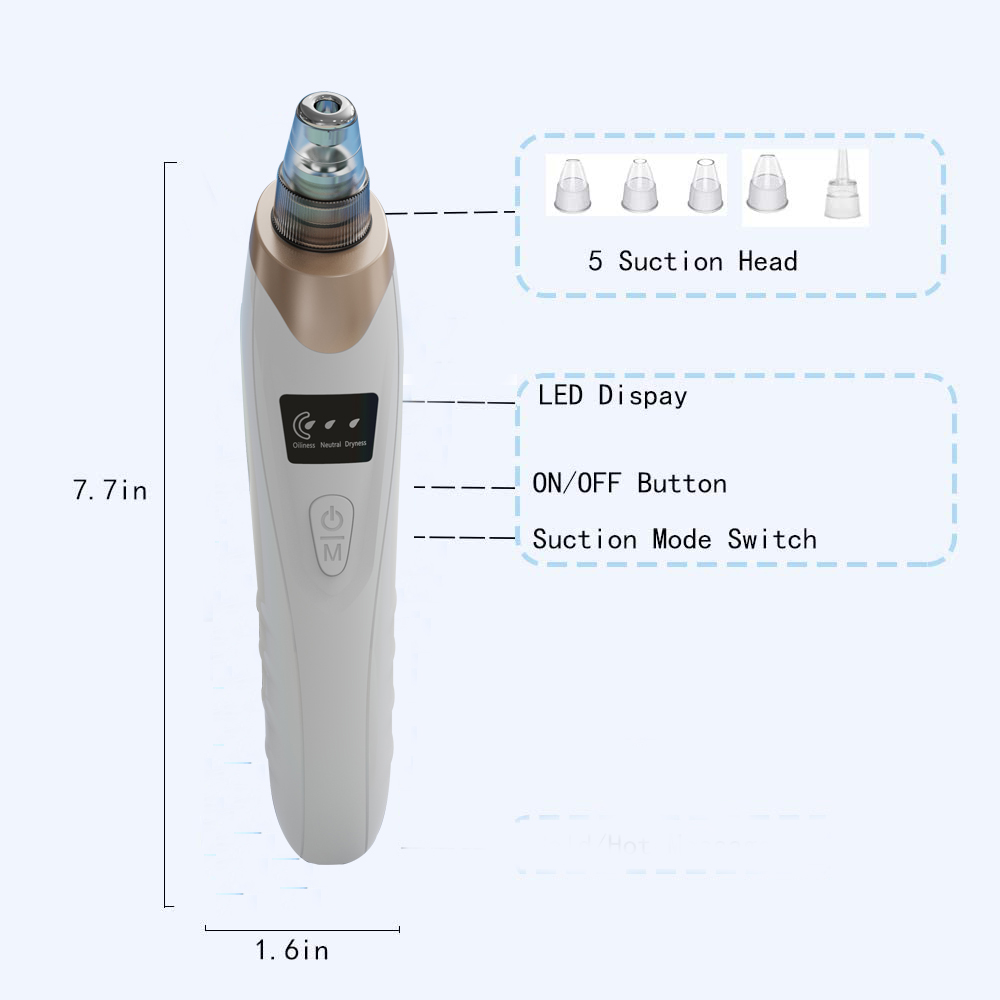 Electric Facial Blackhead Remover Vacuum Pore Cleaner Acne Cleanser Black Spots Removal Face Nose Deep Cleaning Tools