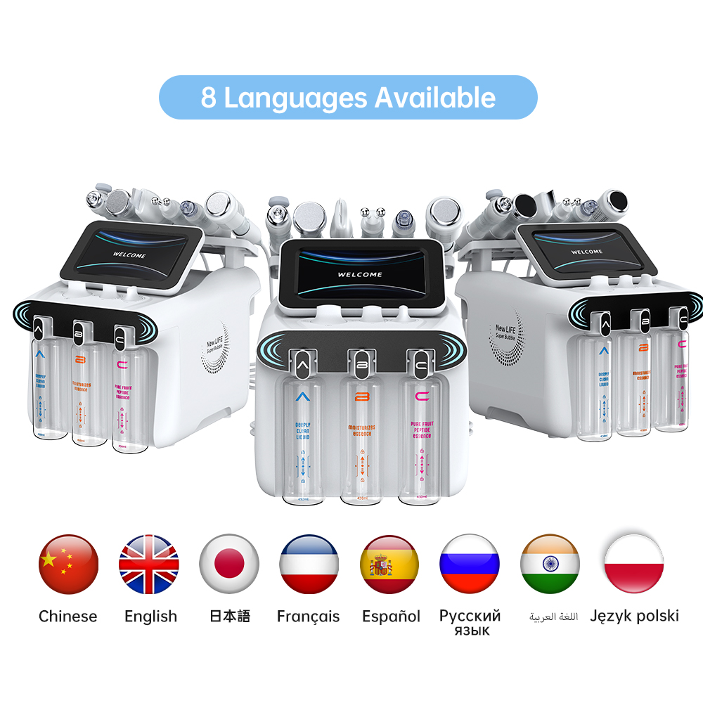 6 In1 Hydra Aqua Facial Hidrofacial Machine Hydrodermabrasion Facial Skin Spa Equipment Hydro Machines Facial Oxygen Jet Peel