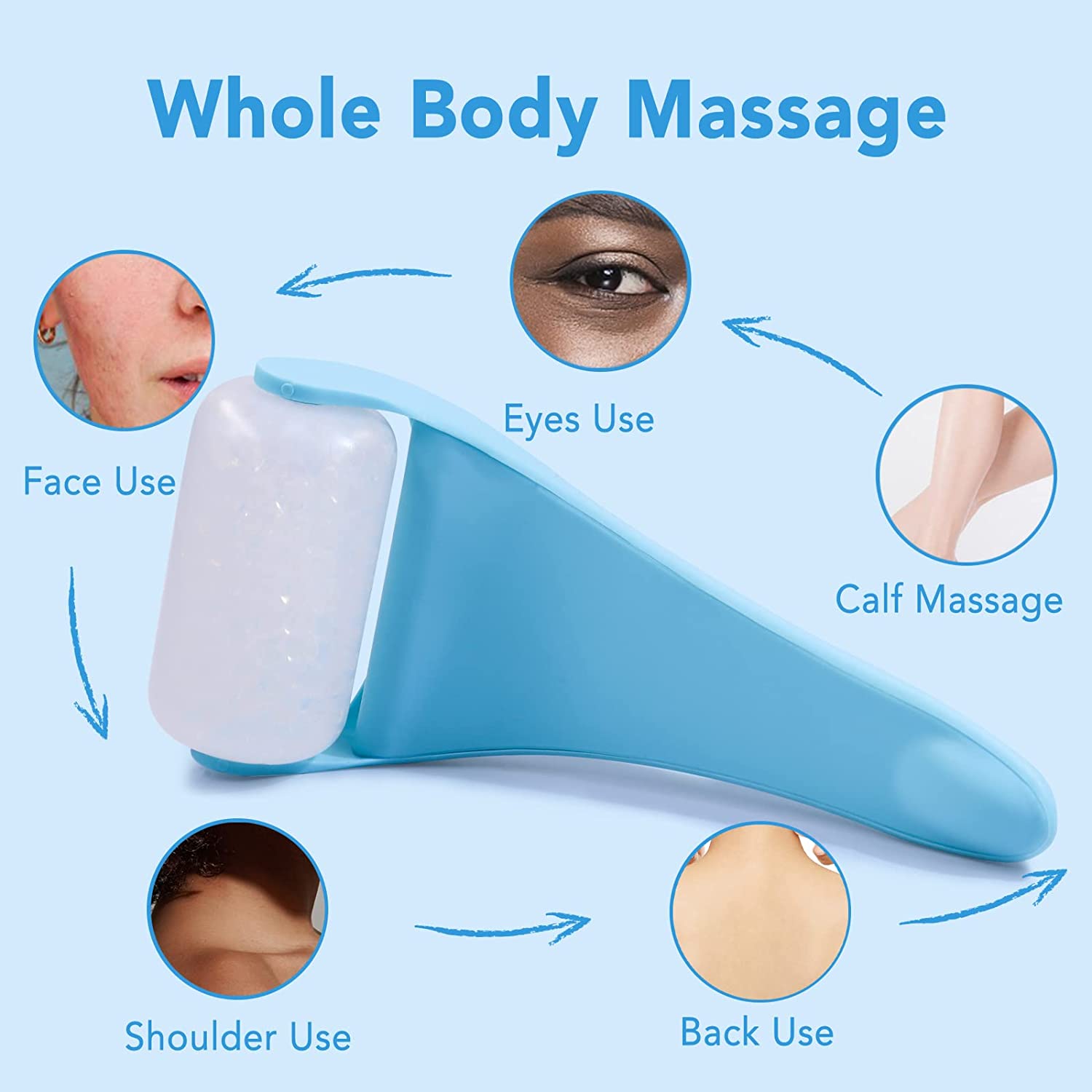 Facial Ice Massage Roller Beauty Tool with Face Lift Feature for Commercial & Home Use
