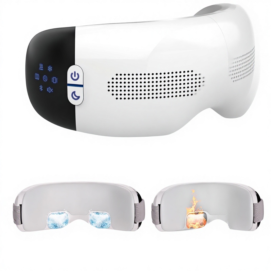 Eye Massager Heat Cooling Smart Bluetooth Air Compression For Migraine Relief Dry Eyes Relaxation Strain 1-Year Shelf Life