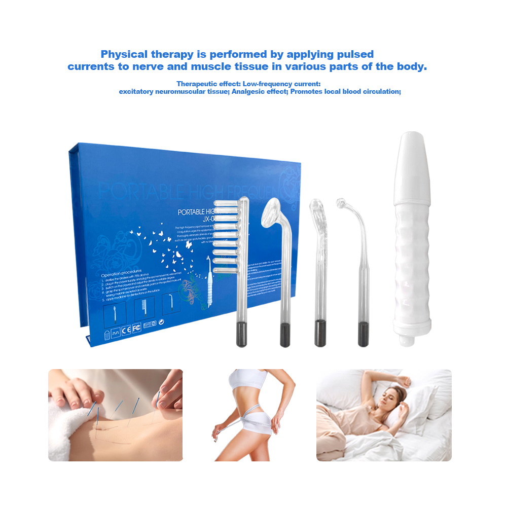 Plug-in Hand Held High Frequency Facial Wand CE Certified 4 Working Handles Multi-Voltage (US/IT/AU/CN) Skin Rejuvenation Acne