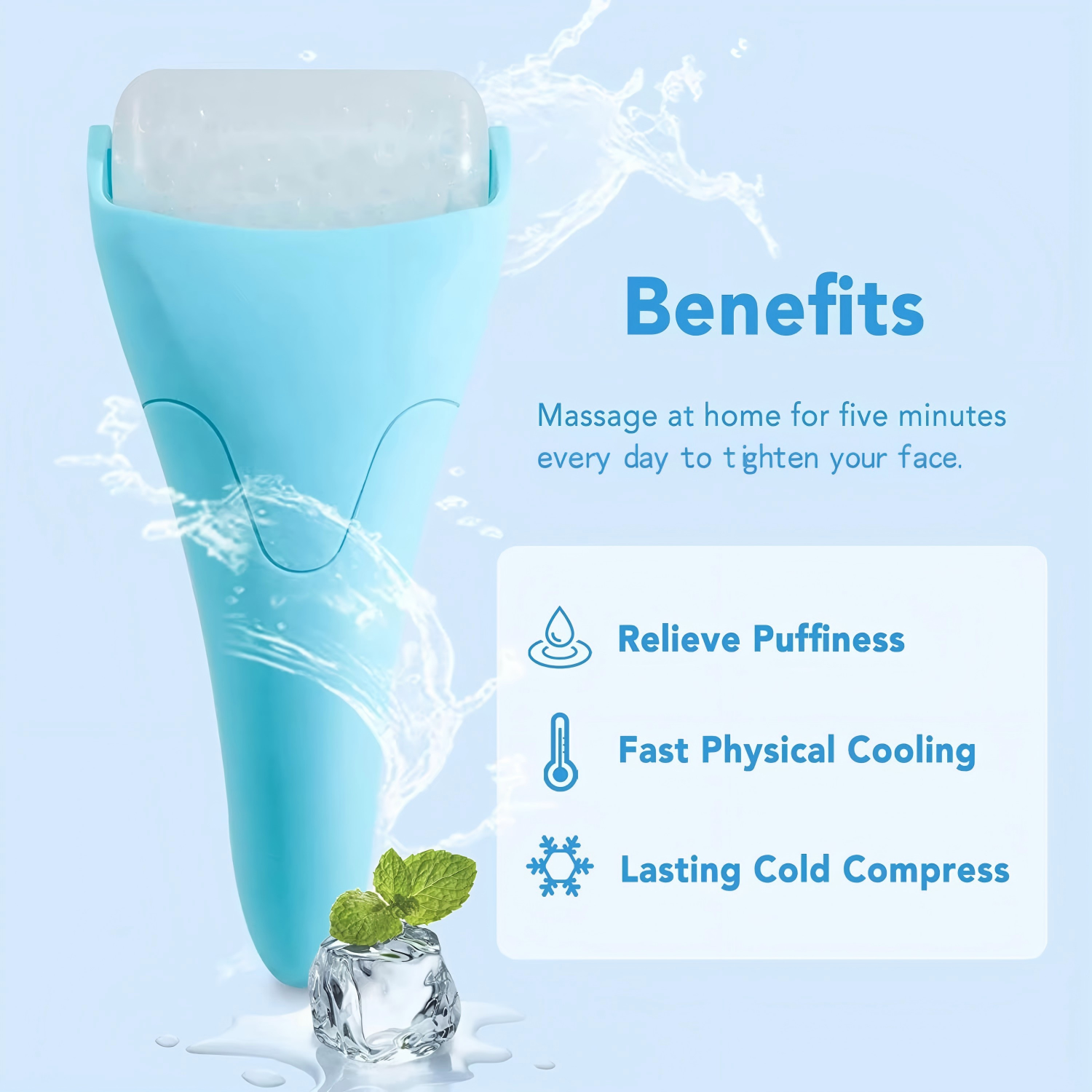 Facial Ice Massage Roller Beauty Tool with Face Lift Feature for Commercial & Home Use