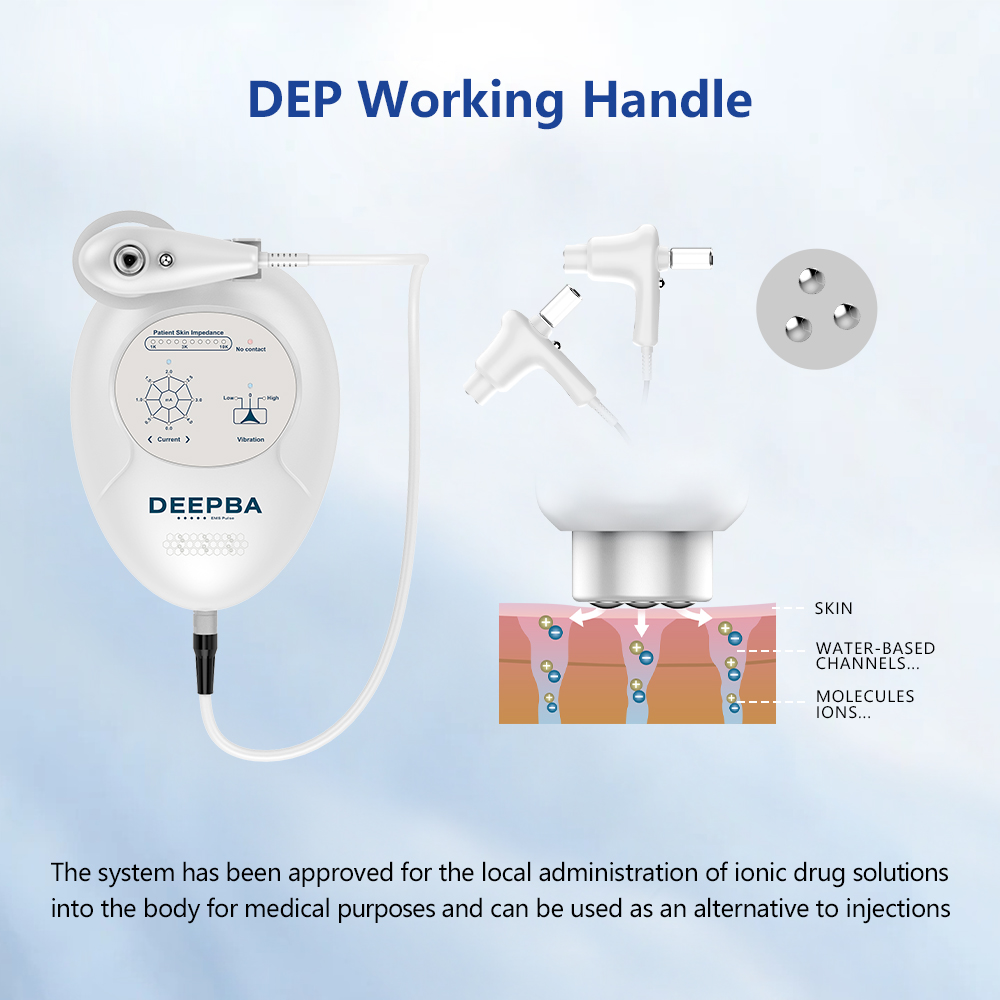 Non-invasive Dermo Electro Poration Guided DEEPBA Water Light Moisturizing Face Lifting Ion Vibration Skin Care Machine