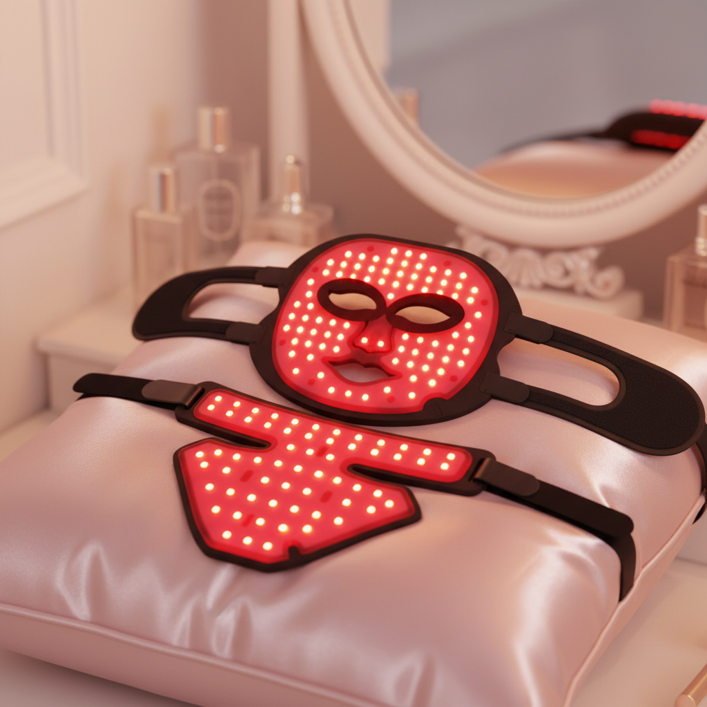 Latest Medical Silicone LED Facial Mask Red&amp;Infrared Light Therapy for Face Treatment Pain Relief Facial Beauty Care Home Use